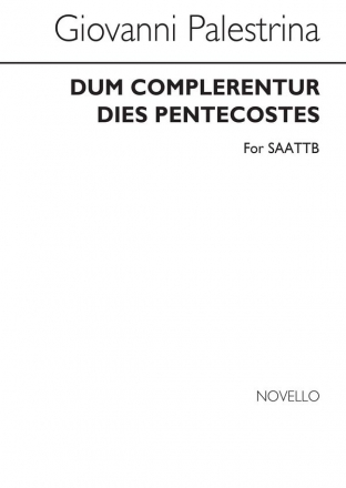 Giovanni Palestrina, Dum Complerentur Des Pentecostes SATB and Piano Buch