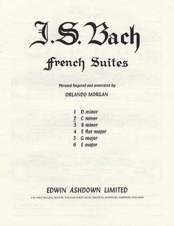 J.S. Bach: French Suite No. 2 In C Minor Piano Instrumental Work
