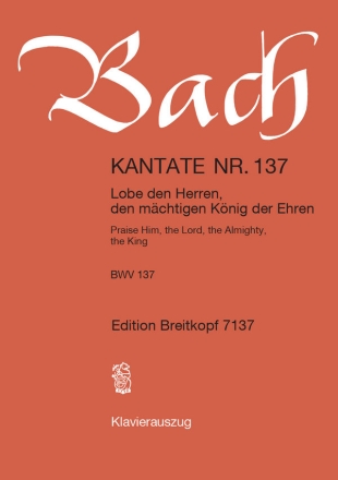 Lobe den Herren Kantate Nr.137 BWV137 Klavierauszug (dt/en)