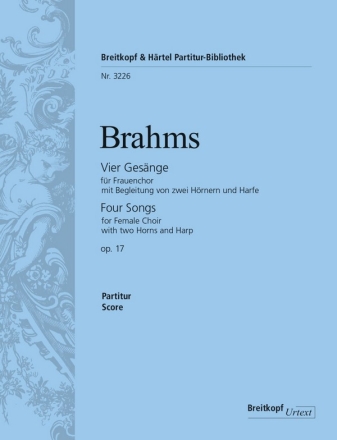 4 Gesnge op.17 fr Frauenchor, 2 Hrner und Harfe (Klavier) Partitur (dt)