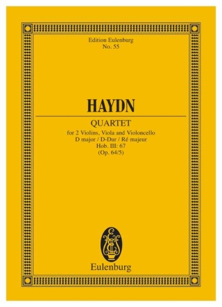 Streichquartett 'Lerchen' D-Dur op.64,5 ( Hob.III:63 ) fr 2 Violine, Viola und Violoncello Studienpartitur