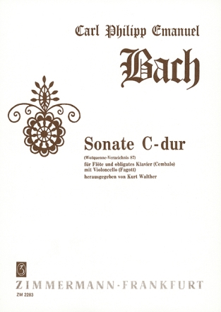 Sonate C-Dur fr Flte, Violoncello und Klavier Partitur und Stimmen