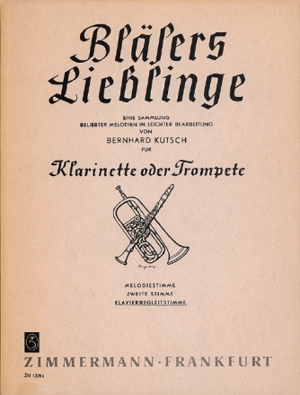Blsers Lieblinge - Sammlung beliebter Melodien fr Klarinette oder Trompete Klavierbegleitung