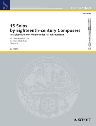 15 Solos by masters of the 18th century for treble recorder