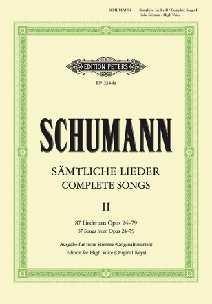 Smtliche Lieder Band 2 fr Gesang (hoch) und Klavier (dt)