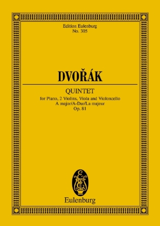 Quintett A-Dur op.81 für Klavier und Streichquartett Studienpartitur