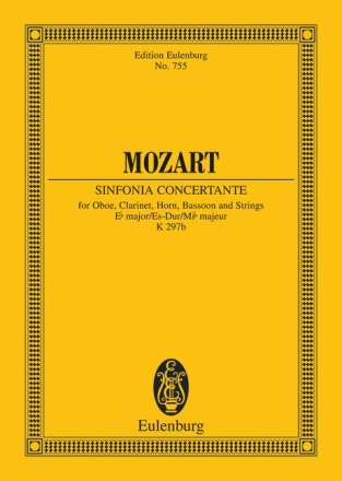 Sinfonia concertante Es-Dur KV297b fr Oboe, Klarinette, Horn, Fagott und Streicher Studienpartitur
