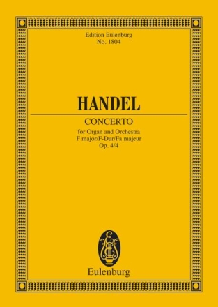 Concerto f major op.4/4 for organ and string orchestra Studienpartitur