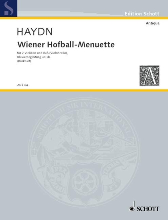 Wiener Hofball-Menuette Hob.IX: 11 Nr. 2-12 fr 2 Violinen und Bass (Violoncello), Klavier ad libitum Partitur und Stimmen