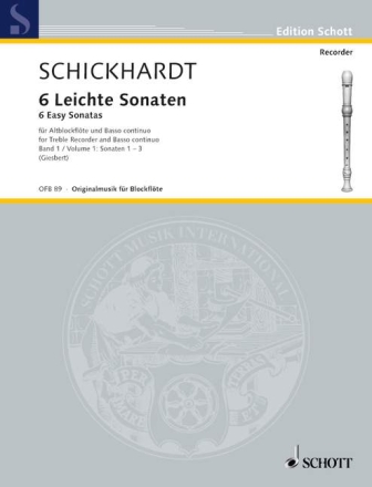 6 leichte Sonaten Band 1 (Nr.1-3) fr Altblockflte und Bc