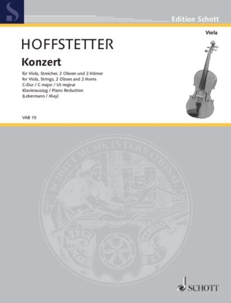 Konzert C-Dur fr Viola, Streicher, 2 Oboen und 2 Hrner in C Klavierauszug mit Solostimme