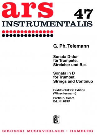Sonate D-Dur für Trompete, Streicher und Bc Partitur