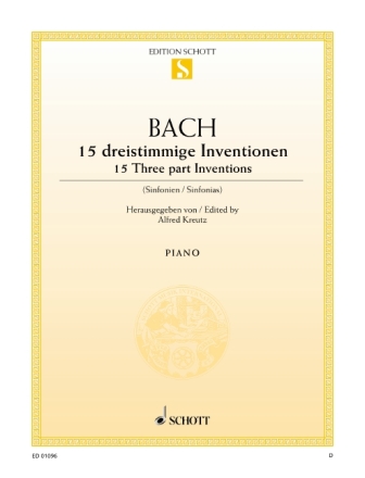 15 dreistimmige Inventionen BWV 787-801 fr Klavier