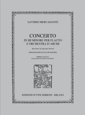 Concerto mi minore per flauto e archi per flauto e piano