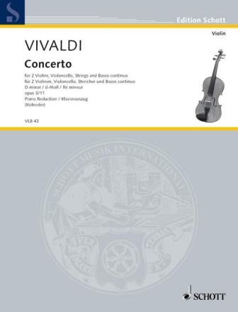 L'Estro Armonico op. 3/11 RV 565 / PV 250 fr 2 Violinen, Violoncello obl., Streicher und Basso continuo Klavierauszug mit Solostimmen