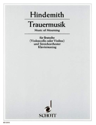 Trauermusik fr Viola (Violine, Violoncello) und Streichorchester Klavierauszug mit Solostimme