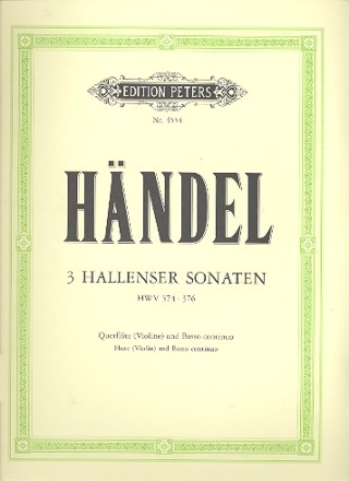 Hallenser Sonaten fr Flte und Bc Stimmen