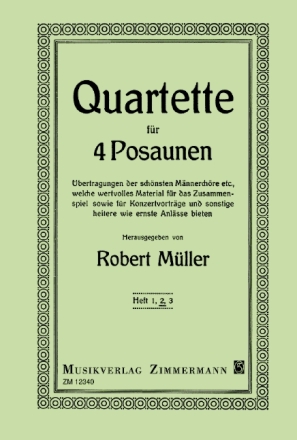 5 ausgewhlte Quartette Band 2 fr 4 Posaunen Partitur und 4 Stimmen