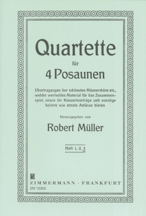 5 ausgewhlte Quartette Band 3 fr 4 Posaunen Partitur und Stimmen