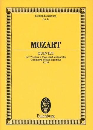 Quintett g-Moll KV516 fr 2 Violinen, 2 Violen und Violoncello Studienpartitur