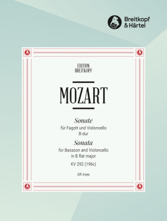 Sonate B-Dur KV292 für Fagott und Violoncello Spielpartitur