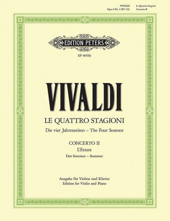 Die Jahreszeiten Concerto II - Der Sommer - L'Estate RV 315 Ausgabe für Violine und Klavier