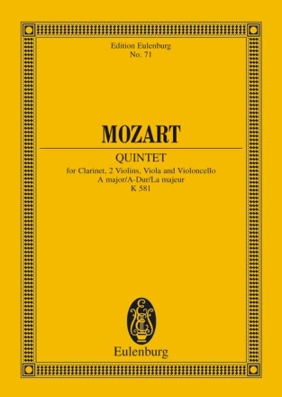 Quintett A-Dur KV581 fr Klavier und Streichquartett Studienpartitur