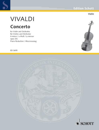 Konzert a-Moll op.3,6 für Violine und Streicher für Violine und Klavier