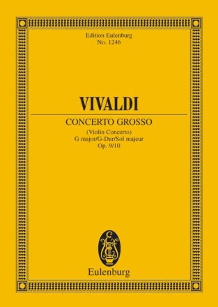 Konzert G-Dur op.9,10 fr Violine und Streicher Studienpartitur