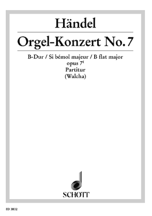 Orgel-Konzert No. 7 op. 7/1 HWV 306 fr Orgel, 2 Oboen, Fagott und Streicher Partitur