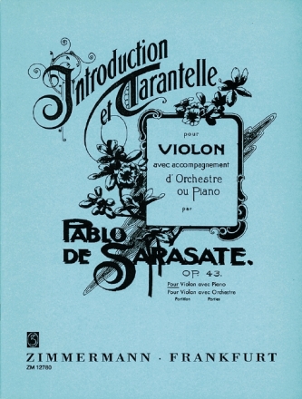 Introduction et tarantelle op.43 pour violon et orchestre pour violon et piano