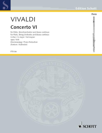 Concerto VI op. 10/6 RV 437/PV 105 fr Flte (Alt-Blockflte), Streichorchester und Basso continuo Klavierauszug mit Solostimme