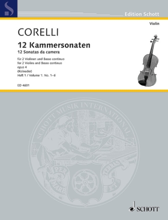 12 Kammersonaten op.4 Band 1 (Nr.1-6) fr 2 Violinen und Bc