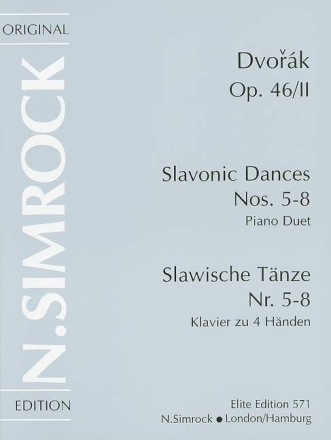 Slawische Tnze op.46 Band 2 fr Klavier zu 4 Hnden
