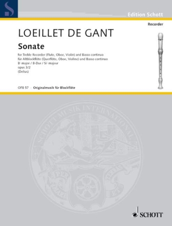 Sonate op. 3/2 fr Alt-Blockflte (Flte, Oboe, Violine) und Basso continuo, Violonce