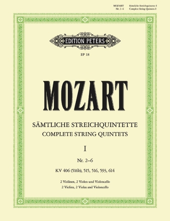 Smtliche Streichquintette Band 1 fr 2 Violinen, 2 Violen und Violoncello