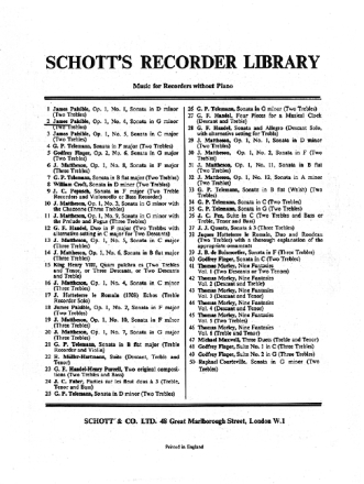 Sonata no. 4 g minor for 2 alto recorder Score