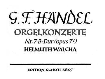 Konzert B-Dur Nr.7 op.7,1 fr Orgel und Orchester Orgelauszug