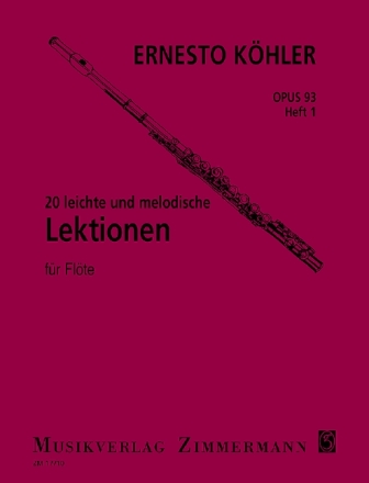 20 leichte und melodische Lektionen op.93 Band 1 für Flöte