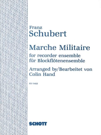 Marche militaire for 7 recorders (SSAATTB) score and parts