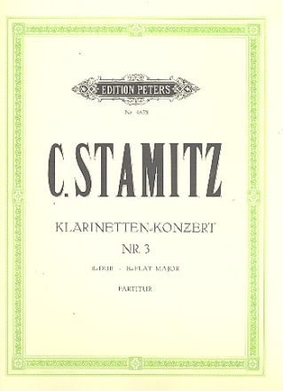 Konzert B-Dur Nr.3 für Klarinette und Orchester Partitur