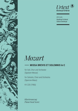 Missa brevis C-Dur KV220 fr Soli (SATB), Chor und Orchester Klavierauszug (la)