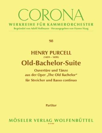 Suite a-Moll aus The old Bachelor fr Streichorchester Partitur (= Cembalo)