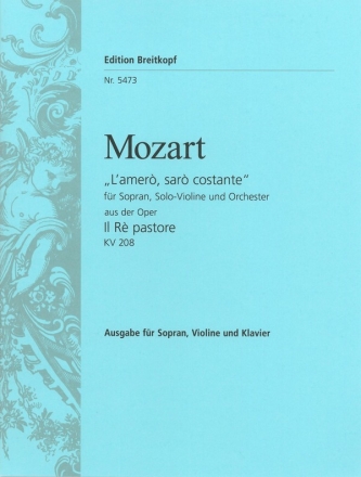 l'amero KV208 fr Sopran, Violine und Orchester Klavierauszug