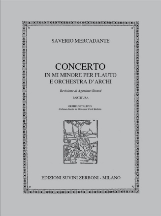 Concerto mi minore per flauto e orchestra d'archi partitura