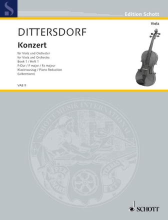 Konzert F-Dur Krebs 168 fr Viola und Orchester Klavierauszug mit Solostimme