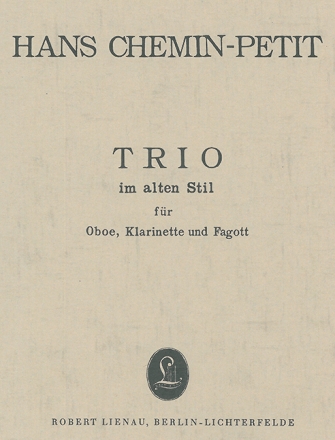 Trio im alten Stil fr Oboe, Klarinette und Fagott Studienpartitur