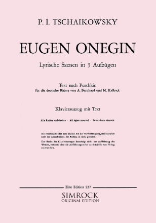 Eugen Onegin  Klavierauszug (dt)