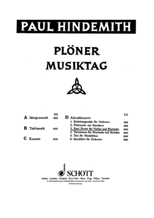 Plöner Musiktag für Violine und Klarinette Spielpartitur