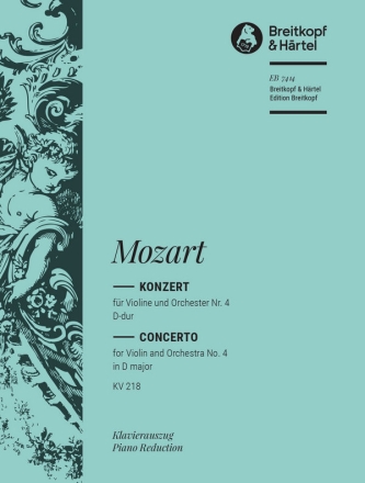 Konzert D-Dur Nr.4 KV218 für Violine und Orchester für Violine und Klavier